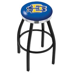 36" L8B2C - Black Wrinkle South Dakota State Swivel Bar Stool with Chrome Accent Ring by Holland Bar Stool Company