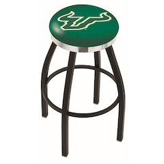 36" L8B2C - Black Wrinkle South Florida Swivel Bar Stool with Chrome Accent Ring by Holland Bar Stool Company