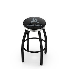 U.S. Space Force 25" Swivel Counter Stool with a Black Wrinkle and Chrome Finish