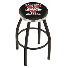 36" L8B2C - Black Wrinkle Valdosta State Swivel Bar Stool with Chrome Accent Ring by Holland Bar Stool Company