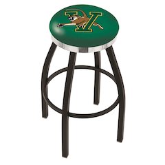 36" L8B2C - Black Wrinkle Vermont Swivel Bar Stool with Chrome Accent Ring by Holland Bar Stool Company