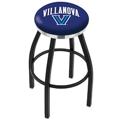 36" L8B2C - Black Wrinkle Villanova Swivel Bar Stool with Chrome Accent Ring by Holland Bar Stool Company