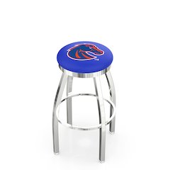 25" L8C2C - Chrome Boise State Swivel Bar Stool with Accent Ring by Holland Bar Stool Company