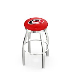 36" L8C2C - Chrome Carolina Hurricanes Swivel Bar Stool with Accent Ring by Holland Bar Stool Company