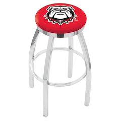 25" L8C2C - Chrome Georgia "Bulldog" Swivel Bar Stool with Accent Ring by Holland Bar Stool Company