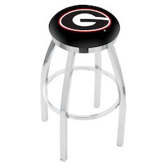 25" L8C2C - Chrome Georgia "G" Swivel Bar Stool with Accent Ring by Holland Bar Stool Company