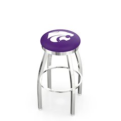 25" L8C2C - Chrome Kansas State Swivel Bar Stool with Accent Ring by Holland Bar Stool Company