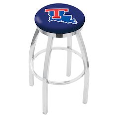 25" L8C2C - Chrome Louisiana Tech Swivel Bar Stool with Accent Ring by Holland Bar Stool Company