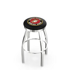 25" L8C2C - Chrome U.S. Marines Swivel Bar Stool with Accent Ring by Holland Bar Stool Company