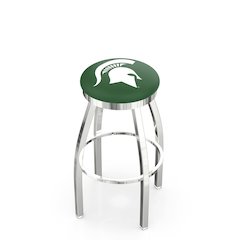 30" L8C2C - Chrome Michigan State Swivel Bar Stool with Accent Ring by Holland Bar Stool Company