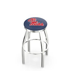 25" L8C2C - Chrome Ole' Miss Swivel Bar Stool with Accent Ring by Holland Bar Stool Company