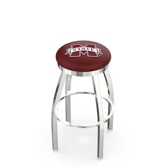 25" L8C2C - Chrome Mississippi State Swivel Bar Stool with Accent Ring by Holland Bar Stool Company