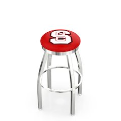 30" L8C2C - Chrome North Carolina State Swivel Bar Stool with Accent Ring by Holland Bar Stool Company