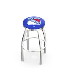 25" L8C2C - Chrome New York Rangers Swivel Bar Stool with Accent Ring by Holland Bar Stool Company