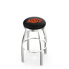 25" L8C2C - Chrome Oklahoma State Swivel Bar Stool with Accent Ring by Holland Bar Stool Company