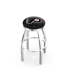 25" L8C2C - Chrome Philadelphia Flyers Swivel Bar Stool with Accent Ring by Holland Bar Stool Company