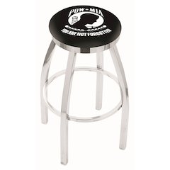 25" L8C2C - Chrome POW/MIA Swivel Bar Stool with Accent Ring by Holland Bar Stool Company