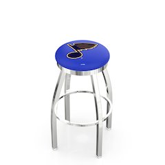 25" L8C2C - Chrome St Louis Blues Swivel Bar Stool with Accent Ring by Holland Bar Stool Company