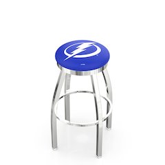 30" L8C2C - Chrome Tampa Bay Lightning Swivel Bar Stool with Accent Ring by Holland Bar Stool Company