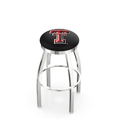 30" L8C2C - Chrome Texas Tech Swivel Bar Stool with Accent Ring by Holland Bar Stool Company