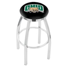 30" L8C2C - Chrome Ohio University Swivel Bar Stool with Accent Ring by Holland Bar Stool Company