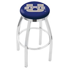 25" L8C2C - Chrome Utah State Swivel Bar Stool with Accent Ring by Holland Bar Stool Company