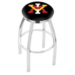25" L8C2C - Chrome Virginia Military Institute Swivel Bar Stool with Accent Ring by Holland Bar Stool Company