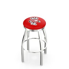 25" L8C2C - Chrome Wisconsin "Badger" Swivel Bar Stool with Accent Ring by Holland Bar Stool Company