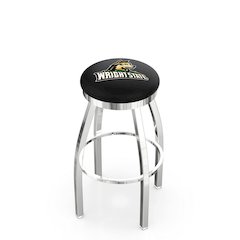 25" L8C2C - Chrome Wright State Swivel Bar Stool with Accent Ring by Holland Bar Stool Company