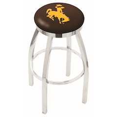 25" L8C2C - Chrome Wyoming Swivel Bar Stool with Accent Ring by Holland Bar Stool Company