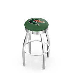 25" L8C3C - Chrome UAB Swivel Bar Stool with 2.5" Ribbed Accent Ring by Holland Bar Stool Company