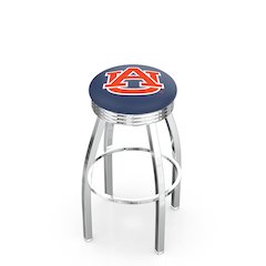 25" L8C3C - Chrome Auburn Swivel Bar Stool with 2.5" Ribbed Accent Ring by Holland Bar Stool Company