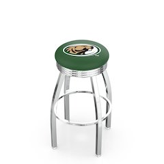 25" L8C3C - Chrome Bemidji State Swivel Bar Stool with 2.5" Ribbed Accent Ring by Holland Bar Stool Company