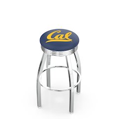 25" L8C3C - Chrome Cal Swivel Bar Stool with 2.5" Ribbed Accent Ring by Holland Bar Stool Company
