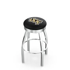 25" L8C3C - Chrome Central Florida Swivel Bar Stool with 2.5" Ribbed Accent Ring by Holland Bar Stool Company