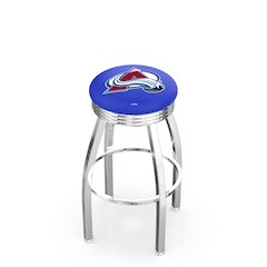 25" L8C3C - Chrome Colorado Avalanche Swivel Bar Stool with 2.5" Ribbed Accent Ring by Holland Bar Stool Company