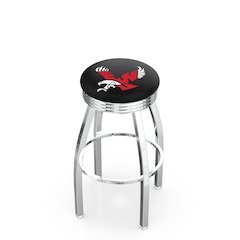 25" L8C3C - Chrome Eastern Washington Swivel Bar Stool with 2.5" Ribbed Accent Ring by Holland Bar Stool Company