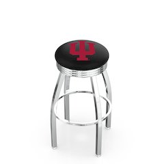 25" L8C3C - Chrome Indiana Swivel Bar Stool with 2.5" Ribbed Accent Ring by Holland Bar Stool Company