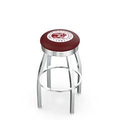 25" L8C2C - Chrome Indian Motorcycle Swivel Bar Stool with Accent Ring by Holland Bar Stool Company