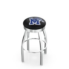25" L8C3C - Chrome Memphis Swivel Bar Stool with 2.5" Ribbed Accent Ring by Holland Bar Stool Company