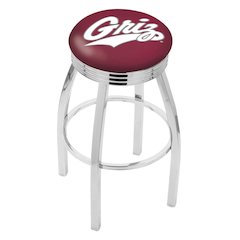 25" L8C3C - Chrome Montana Swivel Bar Stool with 2.5" Ribbed Accent Ring by Holland Bar Stool Company