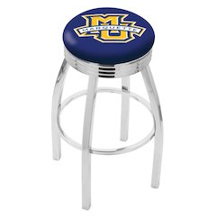 25" L8C3C - Chrome Marquette Swivel Bar Stool with 2.5" Ribbed Accent Ring by Holland Bar Stool Company