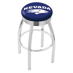 25" L8C3C - Chrome Nevada Swivel Bar Stool with 2.5" Ribbed Accent Ring by Holland Bar Stool Company