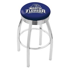 25" L8C3C - Chrome North Florida Swivel Bar Stool with 2.5" Ribbed Accent Ring by Holland Bar Stool Company