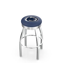 25" L8C3C - Chrome Penn State Swivel Bar Stool with 2.5" Ribbed Accent Ring by Holland Bar Stool Company