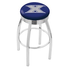 25" L8C3C - Chrome Xavier Swivel Bar Stool with 2.5" Ribbed Accent Ring by Holland Bar Stool Company