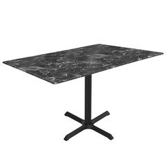 30" Tall OD211 Indoor/Outdoor All-Season Table with 32" x 48" Black Marble Top