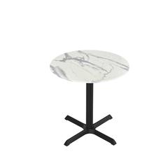 30" Tall OD211 Indoor/Outdoor All-Season Table with 32" Diameter White Marble Top