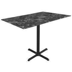 36" Tall OD211 Indoor/Outdoor All-Season Table with 32" x 48" Black Marble Top