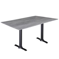 Two 30" Tall OD211EB Indoor/Outdoor All-Season Table Bases with a 30" x 48" Greystone Top